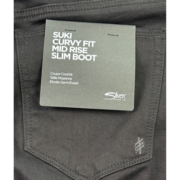 Silver Jeans Co Suki Slim Bootcut Jeans Womens W31 L31 Black Mid Rise Curvy Fit - Picture 8 of 15